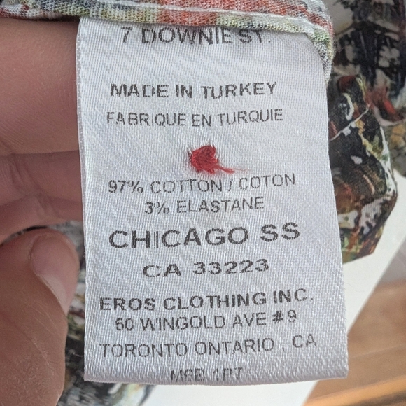 7 Downie St. London Couture Button Down Short Sleeve Shirt - Size 1X - Picture 9 of 10